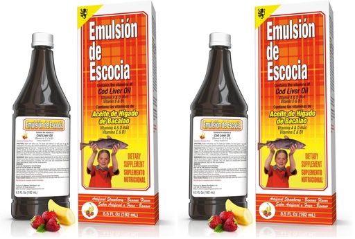 [BRSRAGARAB5QOG36] EMULSION DE ESCOCIA Strawberry/Banana 6.5 Oz. Cod Liver Oil (Pack of 2)