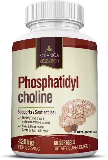 [BRSWK2QACQJQC23C] PhosphatidylCholine Complex an All-Natural Nootropic Formula for Brain Health, Liver & Cognitive Support - 60 Phosphatidyl Choline Capsules by Botanica Research
