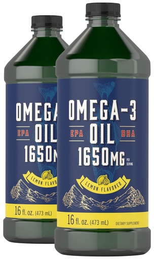 [BRSRMAY3CUHR4236] Carlyle Omega 3 Fish Oil Liquid 1650mg | 32 fl oz (2 x 16 fl oz Bottles) | Lemon Flavor | Non-GMO & Gluten Free Supplement