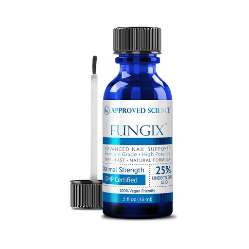 [BRSWKFI2OMCR6C32] Approved Science Fungix Extra Strength - Undecylenic Acid and Tea Tree Oil - Serum for Fingernail and Toenail Care - Infused with Essential Oils - Healthy Nail Appearance - Easy to Apply - Pack of 1
