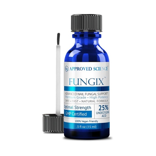 [BRSWKFI2OMCR6C32] Fungix med 25% Undecylenic Acid, Antifungal Nail Solution med Tea Tree Oil, All Natural Best Fungus Toenail Behandling för effektiva resultat av godkänd vetenskap - Pack med 1