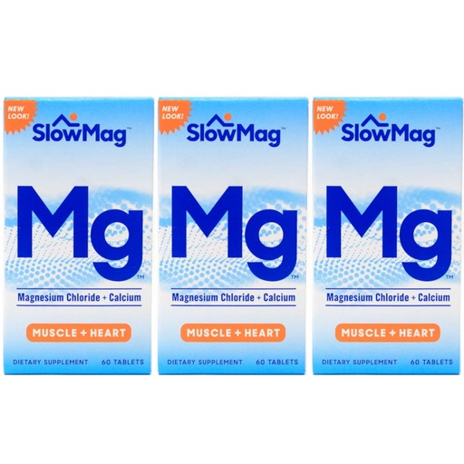 [BRSWGGTYOJ5QA3DU] Slow Mag Magnesium Chloride with Calcium, 60 Tablets Each (Value Pack of 3)