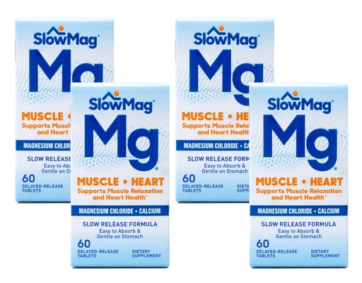 [BRSWG2YYAQBQOYA6] Slow-Mag Magnesium Chloride with Calcium, Tablets, 60 Tablets (Pack of 4) Fxi&Ui