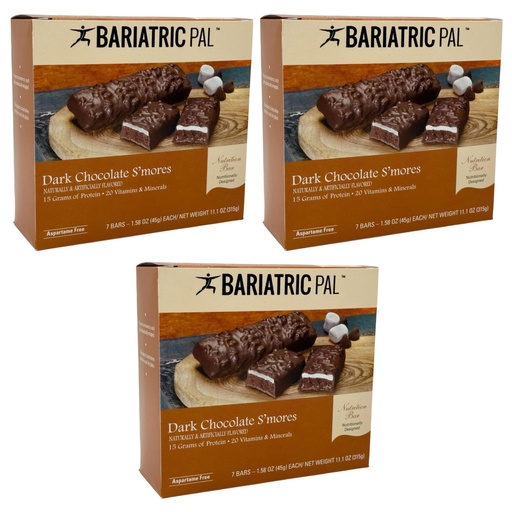 [BRSROBD5BV7AKEIV] BariatricPal 15g Protein Bars - Dark Chocolate Marshmallow S'mores (3-Pack)