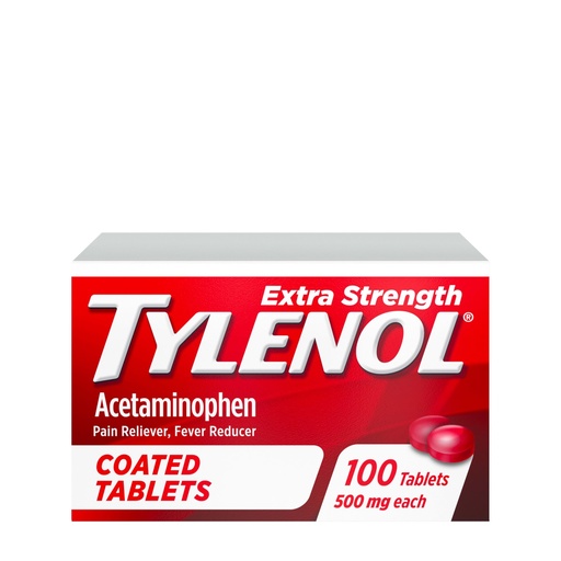 [BRSWGFI5AANGMHTG] Tylenol Extra Strength Pain Reliever & Fever Reducer, Round Coated Tablets, 500 mg Acetaminophen Pain Relief Pills for Headache, Toothache & Minor Arthritis Pain, 100 ct