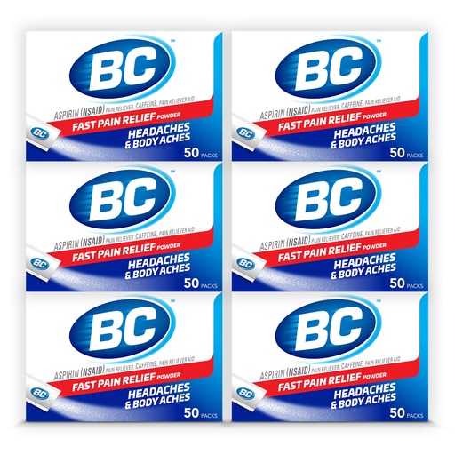 [BRSWKZQACAJRY334] BC Powder Original Strength Pain Reliever, 50 Powder Sticks, 50 Count(Pack of 6)