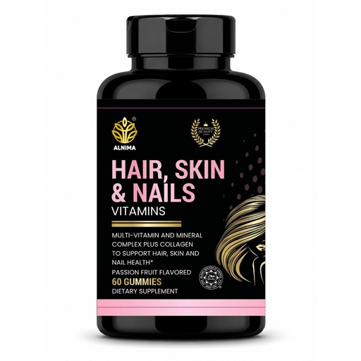 [BRSRE2YBBUHWKADZ] Hair, Skin & Nails Gummies – Beauty Support with Biotin, Collagen & Multivitamins, Halal Supplement, Made in USA