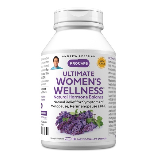 [BRSWGZTYA4ORAHY7] ANDREW LESSMAN Ultimate Women’s Wellness 60 Capsules - Naturally Relieves Menopause Symptoms, PMS, Perimenopause with Soy Isoflavones, EGCG, Cranberry, Indole-3-Carbinol. Easy to Swallow Capsules