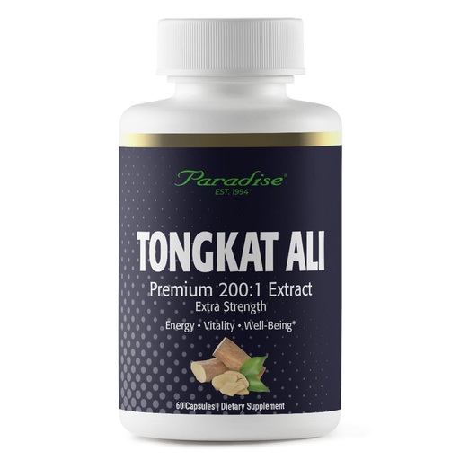 [BRSREZQOPIHB4ETU] Paradise Herbs Tongkat Ali Premium 200:1 Extract, Extra Strength, Supports Energy, Vitality & Overall Well Being, 60 Capsules