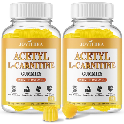 [BRSREZTRDMJQK23V] 2 Pack Acetyl L-Carnitine Gummies Sugar Free, Premium L-Carnitine Supplement for Women & Men, ALCAR Supplement for Energy, Muscle, Focus & Brain Support, Gluten-Free, Non-GMO, Vegan, 120 Count
