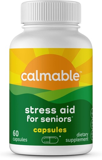 [BRSRMAQNDMORO2Q4] Stress Relief Aid for Seniors - Feel Happy, Calm, Focused and Relaxed - Vegan - L-Theanine, Phosphatidylserine, Ashwagandha - Anti Stress Support Vitamin Dietary Supplement - 60 Capsules