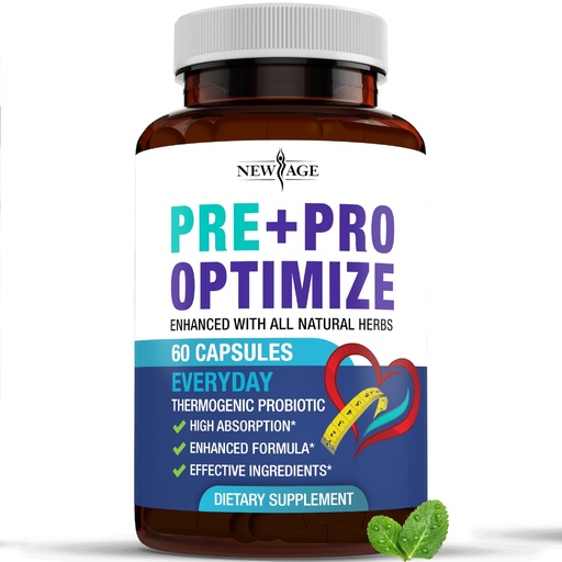 [BRSROGAKC4JQO2DB] NEW AGE Pro Optimize Probiotics for Women, Menopause, Digestive Health - Support for Bloating, Hot Flashes, Joint Support, Night Sweats - Gut Health & Metabolism - Dong Quai (60 (Pack of 1))