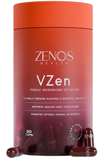 [BRSREZYBDEMWME3D] Zenos Health VZen Vaginal Probiotics for Women – Probiotics and Prebiotics for Digestive Health & Bloating Relief for Women – Improve Gut Health, Urinary Tract & Daily Wellness - Made in USA, 30 Caps