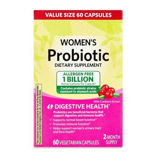 [BRSRAAA5AEOWMDQ3] SEDLAV Women's Probiotic Dietary Supplement Vegetarian Capsules for Digestive Health, Cranberry, 60 Count Value Size Sticker