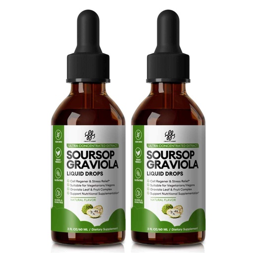 [BRSRAAYNOR5AAHTJ] iMATCHME (2 Pack Soursop Graviola Liquid Drop for Cell Support & Regeneration, Immune System and Gut Health Support, Pure Soursop Bitters Liquid, High Absorption, Sugar/Gluten Free, Natural Flavor