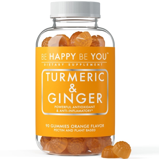 [BRSREFAKDMCRQC3H] Turmeric & Ginger Gummies – Joint & Mobility Support – Natural Antioxidant Blend – Vegan, Non-GMO, Gelatin-Free, Pectin-Based – Made in USA – 90 Count – Herbal Wellness Gummy