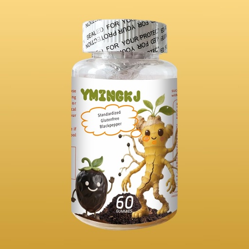 [BRSRABIEBUMBOFLF] Turmeric Ginger Gummies with Black Pepper, 500 mg Turmeric Curcumin Supplement for Immune Support, Healthy Skin, and Mobility 60 Count Non-GMO Gluten-Free