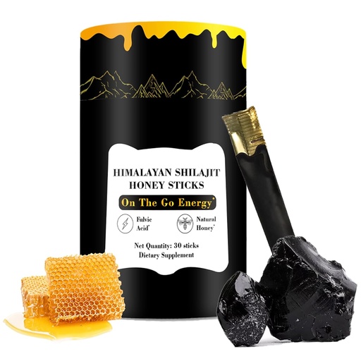 [BRSRAGAQOF5GEHTV] Zotreval Shilajit Honey Sticks, 30 Sticks - Pure Himalayan Resin, Organic Honey & Saffron for Energy Boost, Immune Support & Vitality, SHILAJIT Honey Sticks for Men & Women