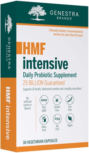 [BRSWI2QTOUEB6FQ7] Genestra Brands HMF Intensive | Four Strains of Probiotics to Support Intestinal Health, Abdominal Comfort, and Healthy Microflora* | 30 Capsules