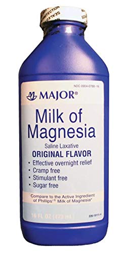 [BRSWGYATAV5AYC37] Major Pharmaceuticals 002672 Milk of Magnesia Liquid, 16 oz. Volume, Original, Off-White