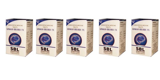 [BRSWKEAFAZYQCEIV] Ginkgo Biloba 1x Tablets SBL Homeopathy - 25g (Pack of 5)
