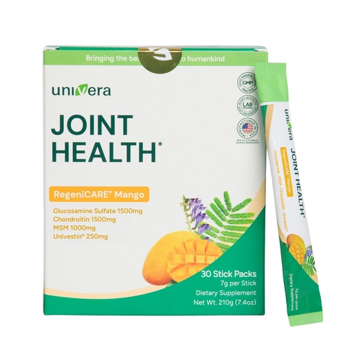 [BRSREFIYAEIBEFI6] Glucosamine, Chondroitin, MSM and Univestin, All-in-one Joint Support, Easy to Carry, Mango Flavor (30-Day Supply)