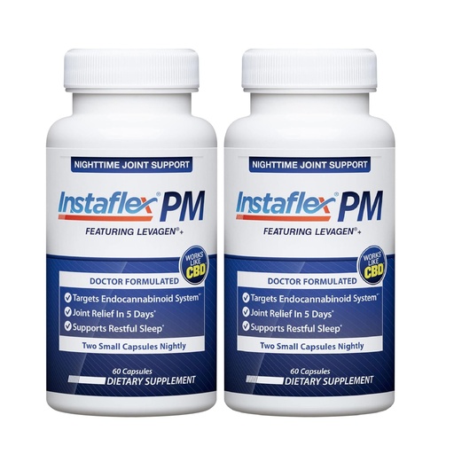 [BRSREGT3DN6AGAD5] Instaflex PM Nighttime Joint Support with Levagen, Tamaflex, GABA, Ashwagandha, Passionflower Extract, Mobility, Sleep Support -120 Capules