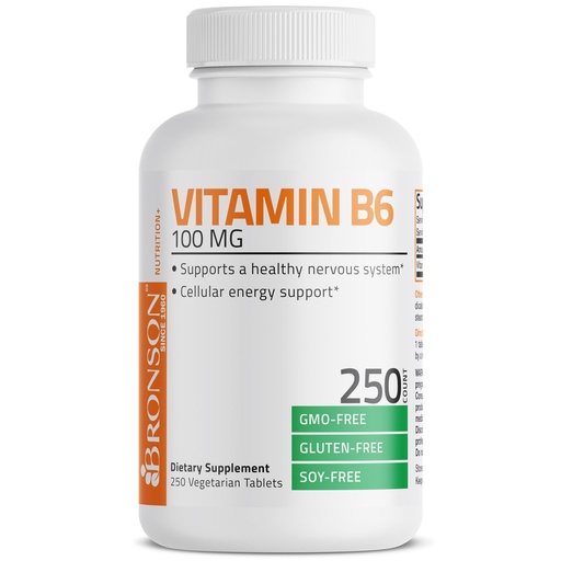 [BRSWIYT7DEDREEQ3] Bronson Vitamin B6 100mg Premium Vitamin B6 Supplement, 250 Tablets