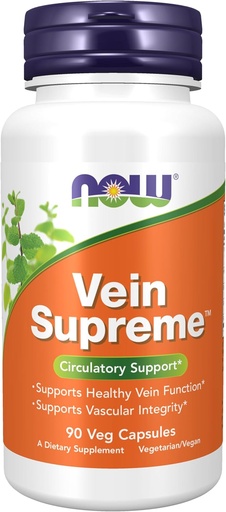 [BRSWIYQYAR4QYF3O] NOW Foods Supplements, Vein Supreme™, Healthy Vein Function*, Circulatory Support*, 90 Veg Capsules