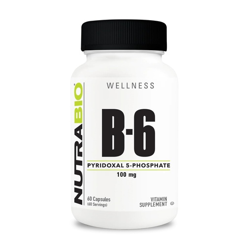 [BRSRMFI7CANGA2AZ] NutraBio Vitamin B6 P5P (Pyridoxal 5-Phosphate) Vitamin B6 100mg per Serving- 60 Vegetable Capsules