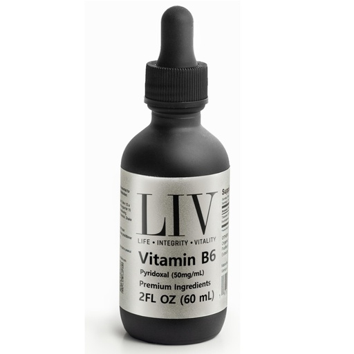 [BRSRGFTROYFW2CY4] LIV Liquid Vitamin B6 (Pyridoxal-5-Phosphate) 50 mg per Serving – Fast-Absorbing Liquid Drops – 2 fl oz (60 mL)