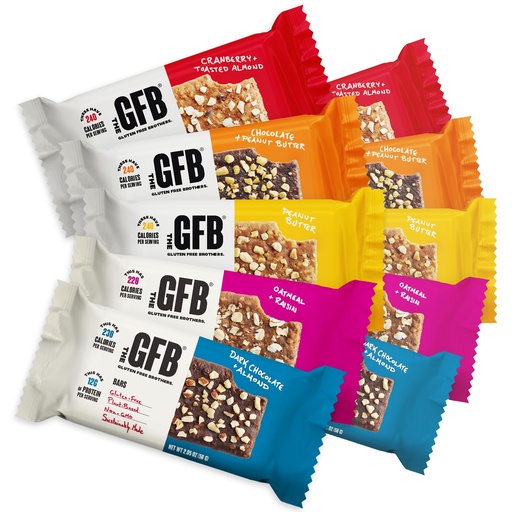 [BRSRMGQPAACBUHLU] The GFB Variety Pack Protein Bars - Gluten Free, Plant Based, Non GMO, Sustainably Made – Ridiculously Tasty, Healthy, Vegan, Nutrition Snack Protein Bars, 2.05 oz (10 Count)