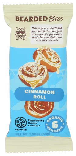 [BRSRAYYKDJ6GYELL] Bearded Brothers, Energy Bar Cinnamon Roll Organic, 1.9 Ounce