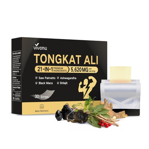 [BRSRYZQFCV7AAYI7] VivoNu sTongkat* Ali* 21-in-1-5,620 mg, 30 Strips | Ashwagandha* and Shilajit, Among Other Herbs, Non-GMO; Gluten-Free; High-Potency Extract
