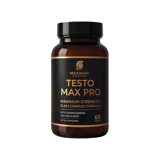[BRSREFICARYAGYL3] Testo Max Pro – Men’s Vitality Food Supplement | 15-in-1 Herbal Complex with Tongkat Ali, Maca, Ashwagandha, Tribulus, Ginseng & Fenugreek | Energy, Stamina & Performance Support – 60 Capsules