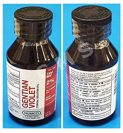 [BRSWG2T6AQCRY3LJ] 100592001 Gentian Violet Topical Solution 2% Liquid, 2 oz, Purple