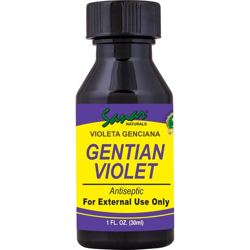 [BRSWIYIDAEPR6A3K] Sanar Naturals Gentian Violet, 1 fl oz - Violeta de Genciana - Tincture of Violet 1% First Aid Antiseptic