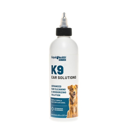 [BRSREHYBC4DR4C3A] LIQUIDHEALTH Pets K9 Dog Ear Cleaner Wash Solutions - Infection Cleaning Hygiene Treatment Liquid Drops for Dogs, Canines, Puppies - for Use After Swimming or Bathing - Made in The USA (8 oz, 1Pack)