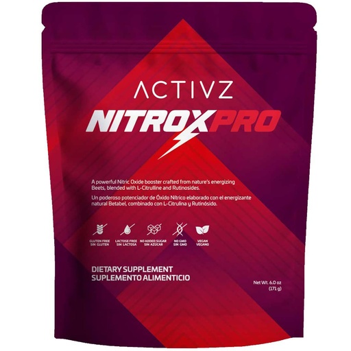 [BRSRABI5DECWGFDG] ACTIVZ NitroxPro™ Drink Powder - Beets, L-Citrulline, Rutinosides, CyLoc Dextrin & DexKey for Nitric Oxide, Cardiovascular Support, 6.0 oz (171g)