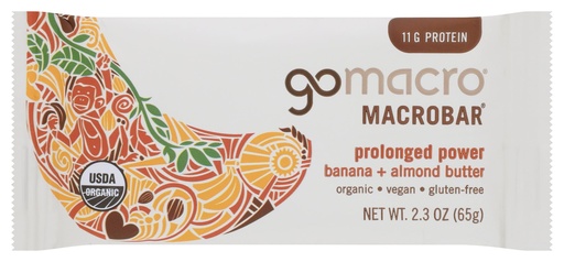 [BRSWGZY3AEPQE23O] GoMacro MacroBar Organic Vegan Protein Bar Banana & Almond Butter, 2.3 Oz