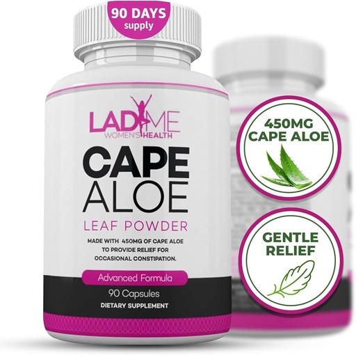 [BRSWGGQOAECR6ET2] Pure Cape Aloe Herbal Laxative pret aizcietējumu Relief - veselīgs Bouvel Movement - dabas Colon Cleanse & Detox Diētiskā papildinājums - Īpaši paredzēti sievietēm pēc Ladyme - 90 kapsulas