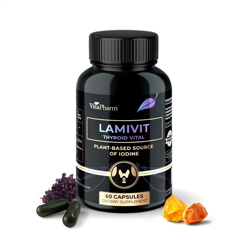 [BRSREGT2OIJRQ3D2] Lamivit Iodine Supplement for Thyroid – Natural Sea Kelp 300 mg, 150 mcg Iodine – Thyroid Support Supplement for Women & Men – Support Skin, Hair & Nail Function – Vegan, Non-GMO – 60 Count