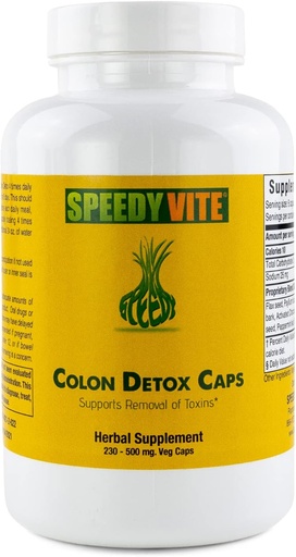 [BRSWGZAFAQDRMYDB] Colon Detox Supports Natural Removal of Toxins* Organic, Charcoal Psyllium Seed & Husk Flax Seed Apple Fiber/Pectin Slippery Elm Fennel- Powder in 230 Veg Caps