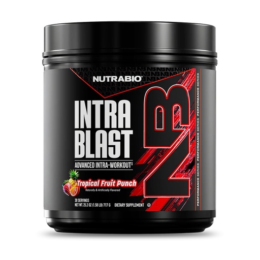 [BRSWIC3YBV5A2F32] NutraBio Intra Blast Bcaa Powder Amino Acid Supplement, Electrolyte & Hydration Blend, Intra, Pre Workout & Muscle Recovery, 20g Eaa Amino Acids Powder, 5g Glutamine- Tropical Fruit Punch, 30 Serving