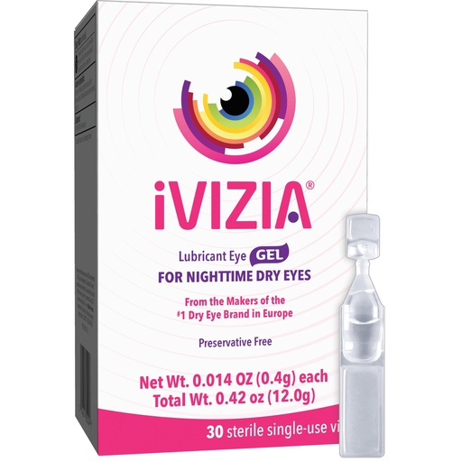 [BRSW2BQNBMBBGDT2] iVIZIA Eye Gel for Nighttime Dry Eyes, Preservative-Free, 30 Single-use vials