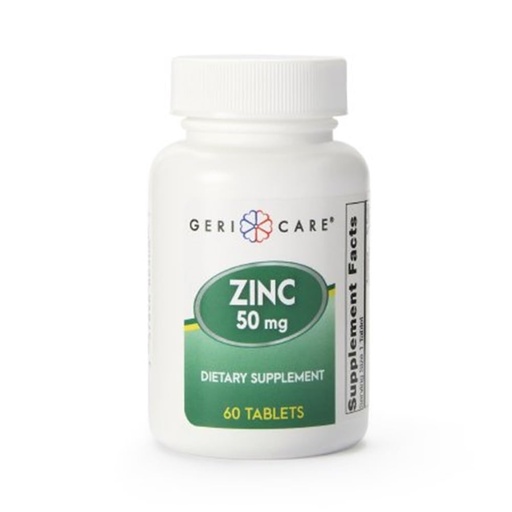 [BRSWY2YRCQIRQDLP] Gericare Zinc Sulfate 50 mg Strength Tablet 60 per Bottle