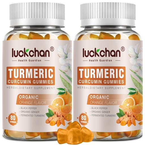 [BRSROHD5OABWO33G] Turmeric Curcumin Gummies (2 Pack) - Turmeric and Ginger Gummies Supplement with Black Pepper & Ginger for Immune Support Healthy Skin - Vegan Turmeric Gummies for Adults - Gluten Free, Low Sugar