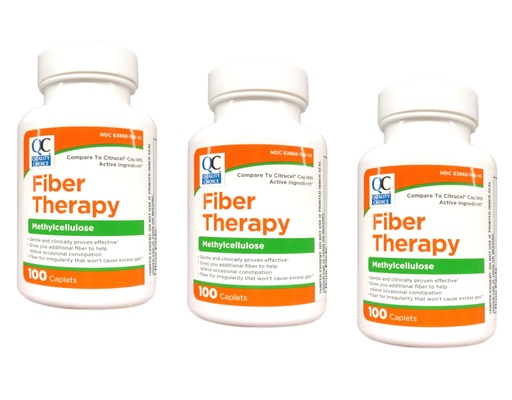 [BRSWYBATPIHBYHLH] Quality Choice Fiber Therapy for Regularity Methylcellulose 500 mg 100 Caplets Pack of 3