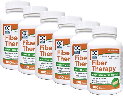 [BRSWYBAQA57QG2TL] Quality Choice Fiber Therapy for Regularity Methylcellulose 500 mg 100 Caplets Pack of 6