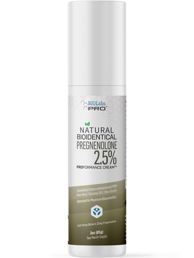[BRSWGFQPC4JQG23D] BIOLABS PRO Pregnenolone, All Natural Bioidentical Pregnenolone, 2.5% Maximum Strength, Two-Month Supply (Unscented - 3oz)